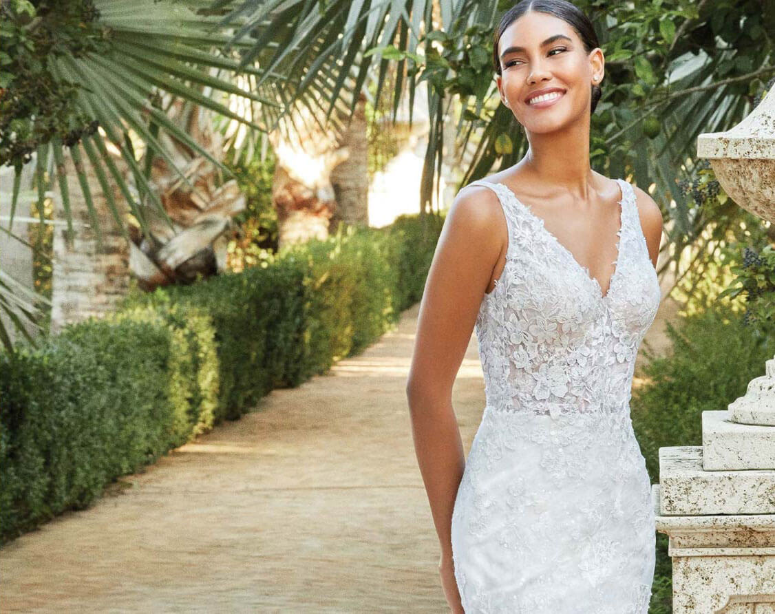 Real bride during the gown measuring proccess