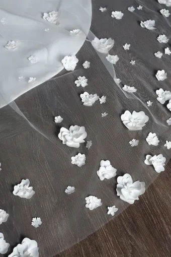 Justin Alexander Boxvood Veil #1 Ivory thumbnail