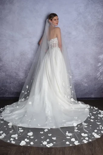 Justin Alexander Boxvood Veil #0 Ivory thumbnail